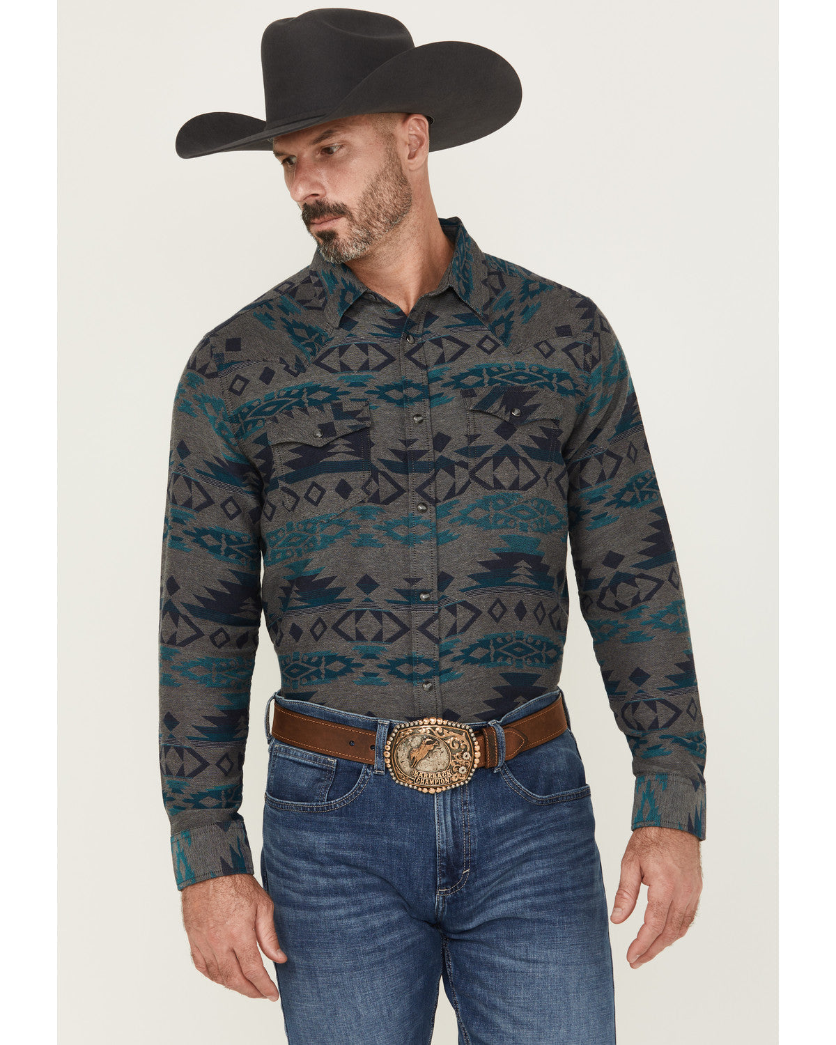 Cody James Men's Julian Southwestern Print Long Sleeve Snap Western Sh