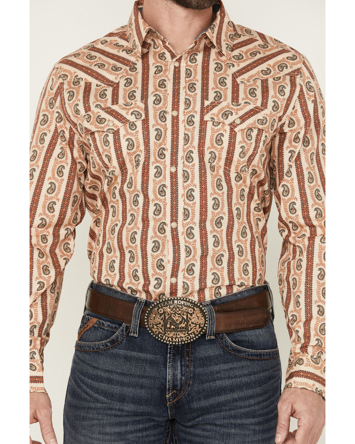 Cody James Men's Stillwell Paisley Print Long Sleeve Snap Western Shir