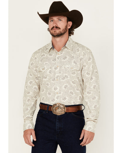 Cody James Men's Treven Floral Print Long Sleeve Snap Western Shirt