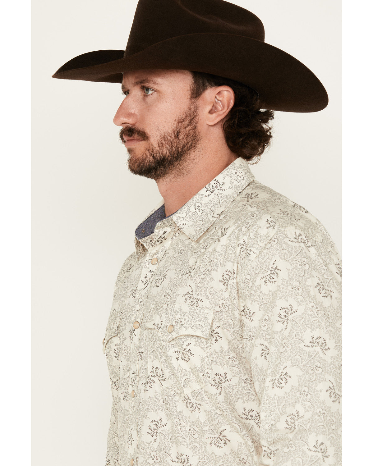 Cody James Men's Treven Floral Print Long Sleeve Snap Western Shirt