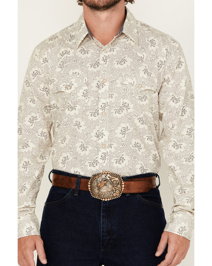Cody James Men's Treven Floral Print Long Sleeve Snap Western Shirt