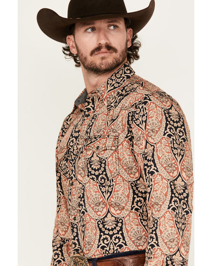 Cody James Men's Graysill Medallion Print Long Sleeve Snap Western Shi
