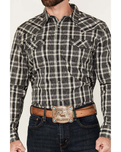 Cody James Men's Denton Plaid Print Long Sleeve Snap Western Shirt