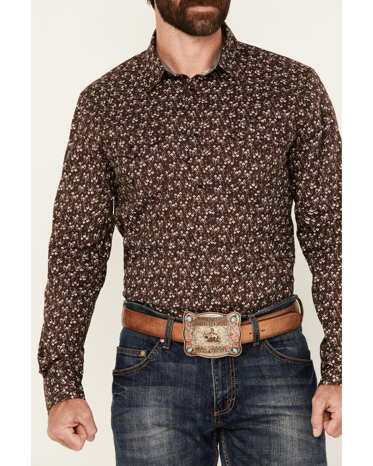 Cody James Men's Garrison Floral Print Long Sleeve Snap Western Shirt