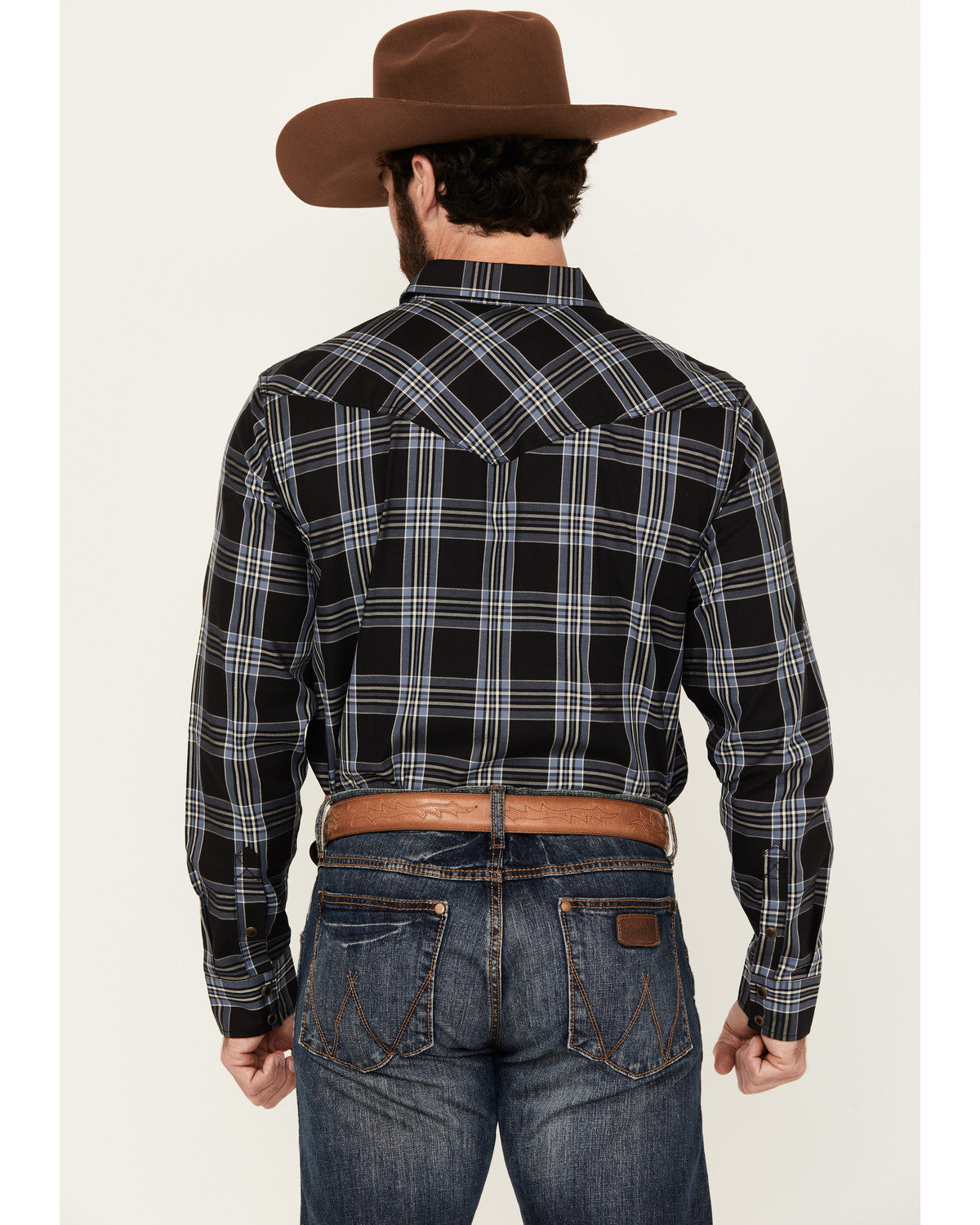 Cody James Men's Irving Plaid Print Long Sleeve Snap Western Shirt - B