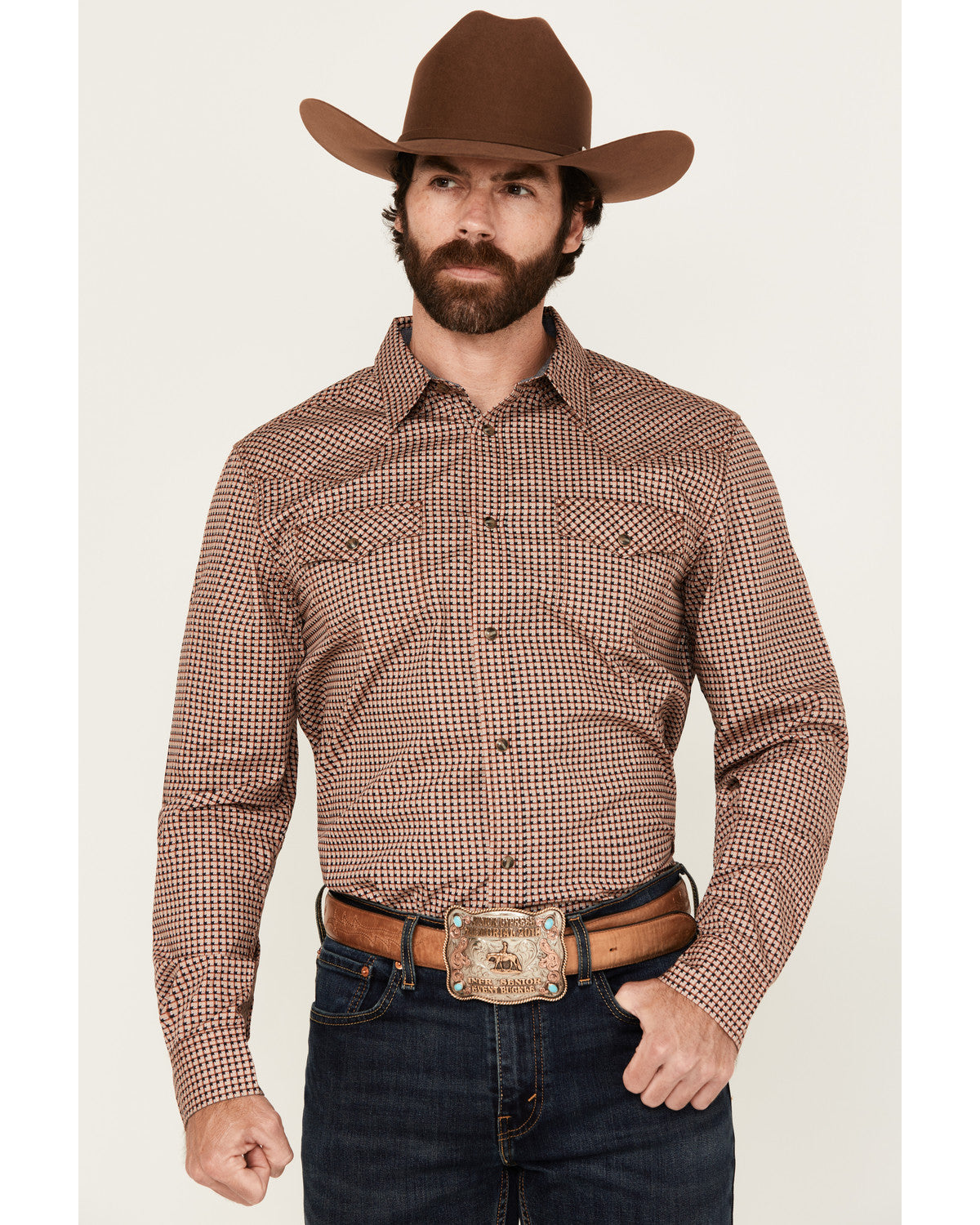 Cody James Men's Ramon Plaid Print Long Sleeve Snap Western Shirt