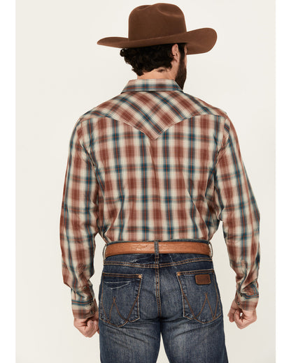 Cody James Men's Ricardo Plaid Print Long Sleeve Snap Western Shirt -