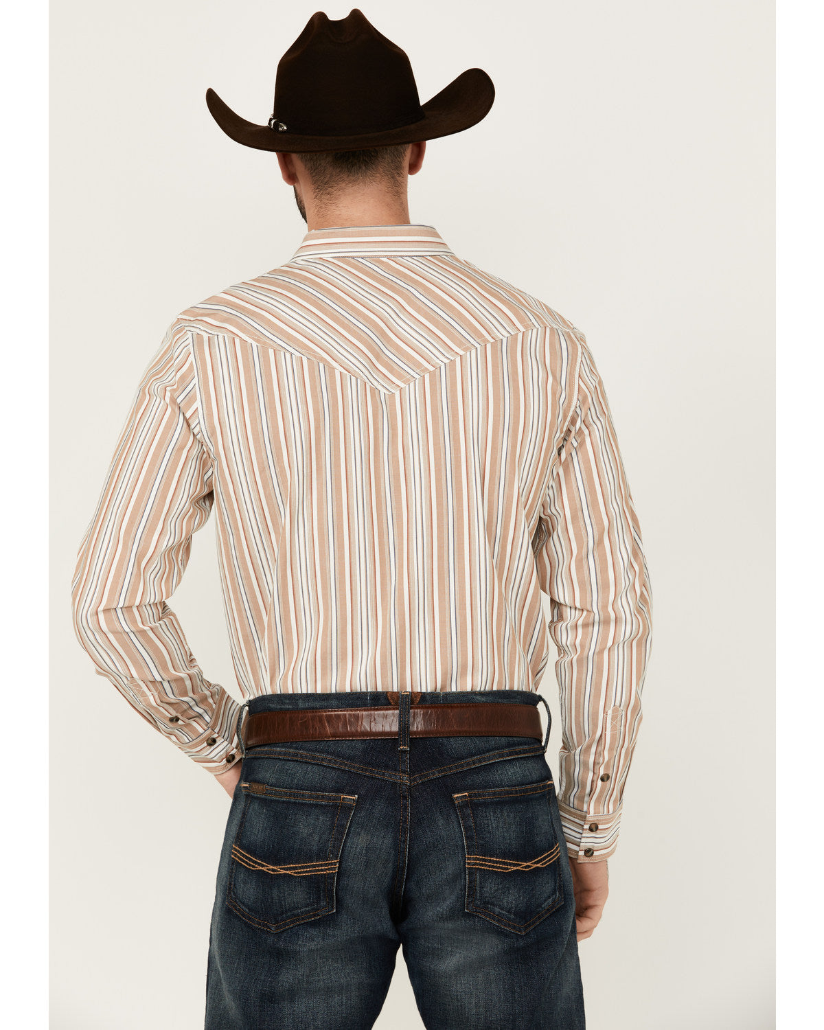 Cody James Men's Tough Guy Dobby Striped Print Long Sleeve Snap Wester