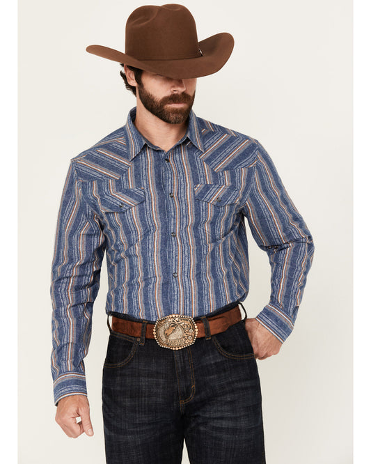 Cody James Men's Alpine Southwestern Striped Long Sleeve Pearl Snap We