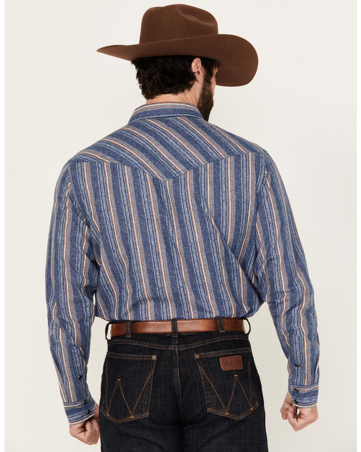 Cody James Men's Alpine Southwestern Striped Long Sleeve Pearl Snap We