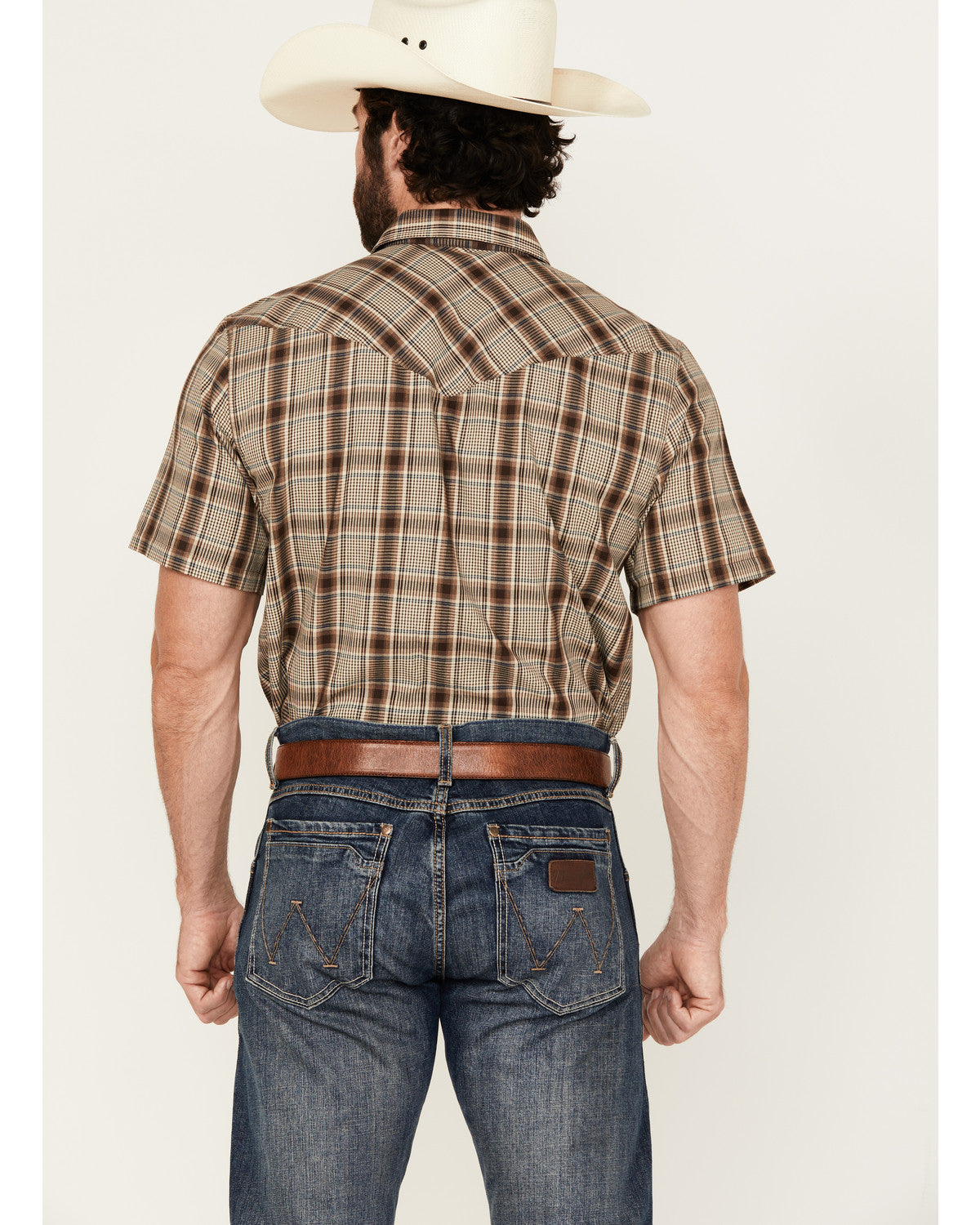 Cody James Men's Poncho Plaid Print Short Sleeve Snap Western Shirt