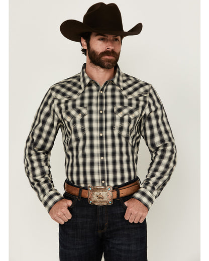 Cody James Men's Rey Plaid Print Long Sleeve Snap Western Shirt
