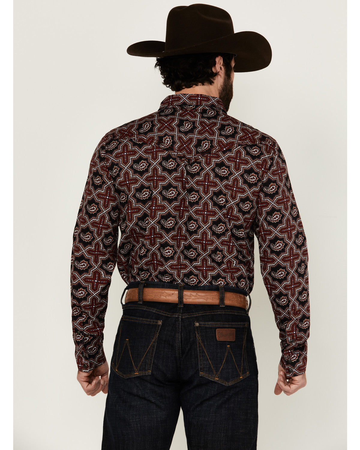 Cody James Men's Daybreak Geo Print Long Sleeve Snap Western Shirt