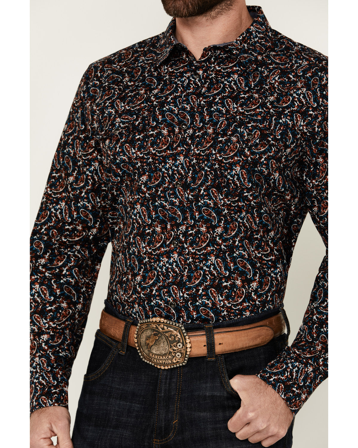 Cody James Men's Take Flight Paisley Print Long Sleeve Snap Western Sh
