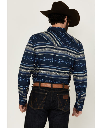 Cody James Men's Distance Southwestern Striped Long Sleeve Snap Wester