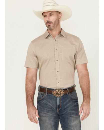 Cody James Men's Grill And Greet Geo Print Short Sleeve Button-Down St