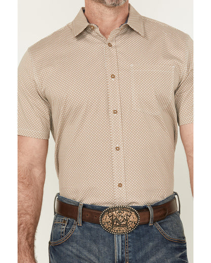 Cody James Men's Grill And Greet Geo Print Short Sleeve Button-Down St