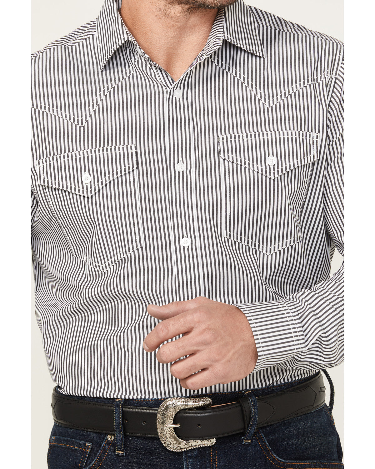 Cody James Black 1978® Men's Condor Striped Print Long Sleeve Button-D