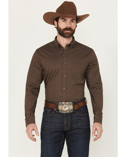 Cody James Men's Sebastian Geo Print Long Sleeve Button-Down Stretch W