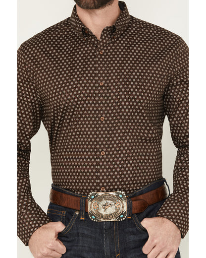 Cody James Men's Sebastian Geo Print Long Sleeve Button-Down Stretch W