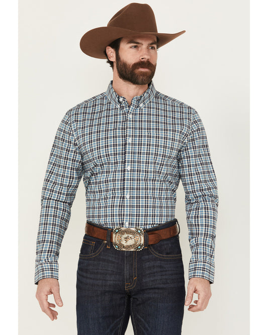 Cody James Men's Bob Plaid Print Long Sleeve Button-Down Western Shirt