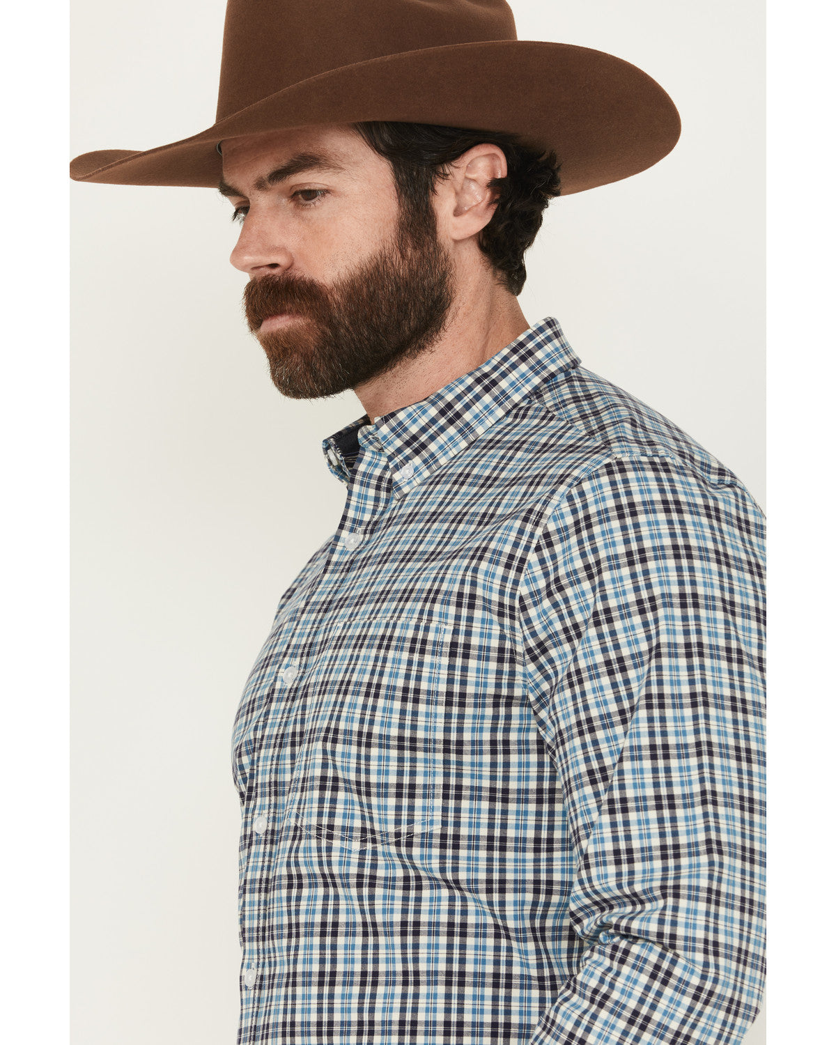 Cody James Men's Bob Plaid Print Long Sleeve Button-Down Western Shirt