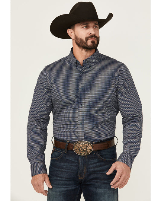 Cody James Men's Chris Geo Print Long Sleeve Button-Down Stretch Weste