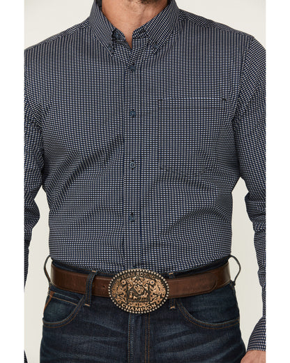 Cody James Men's Chris Geo Print Long Sleeve Button-Down Stretch Weste