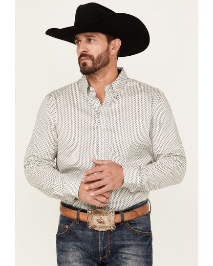 Cody James Men's Stirling Geo Print Long Sleeve Button-Down Stretch We