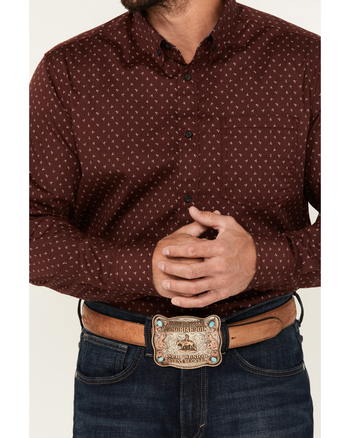 Cody James Men's Williams Mini Floral Print Long Sleeve Button-Down St