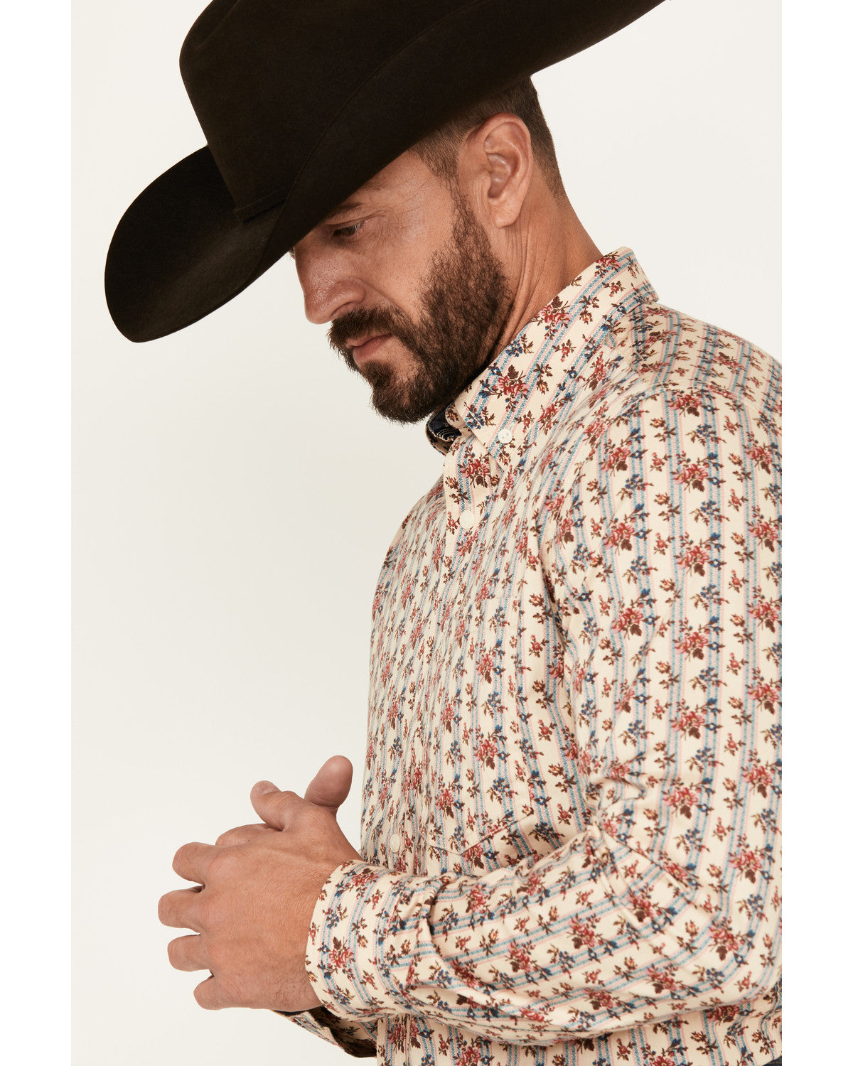 Cody James Men's Kenton Floral Striped Long Sleeve Button-Down Stretch