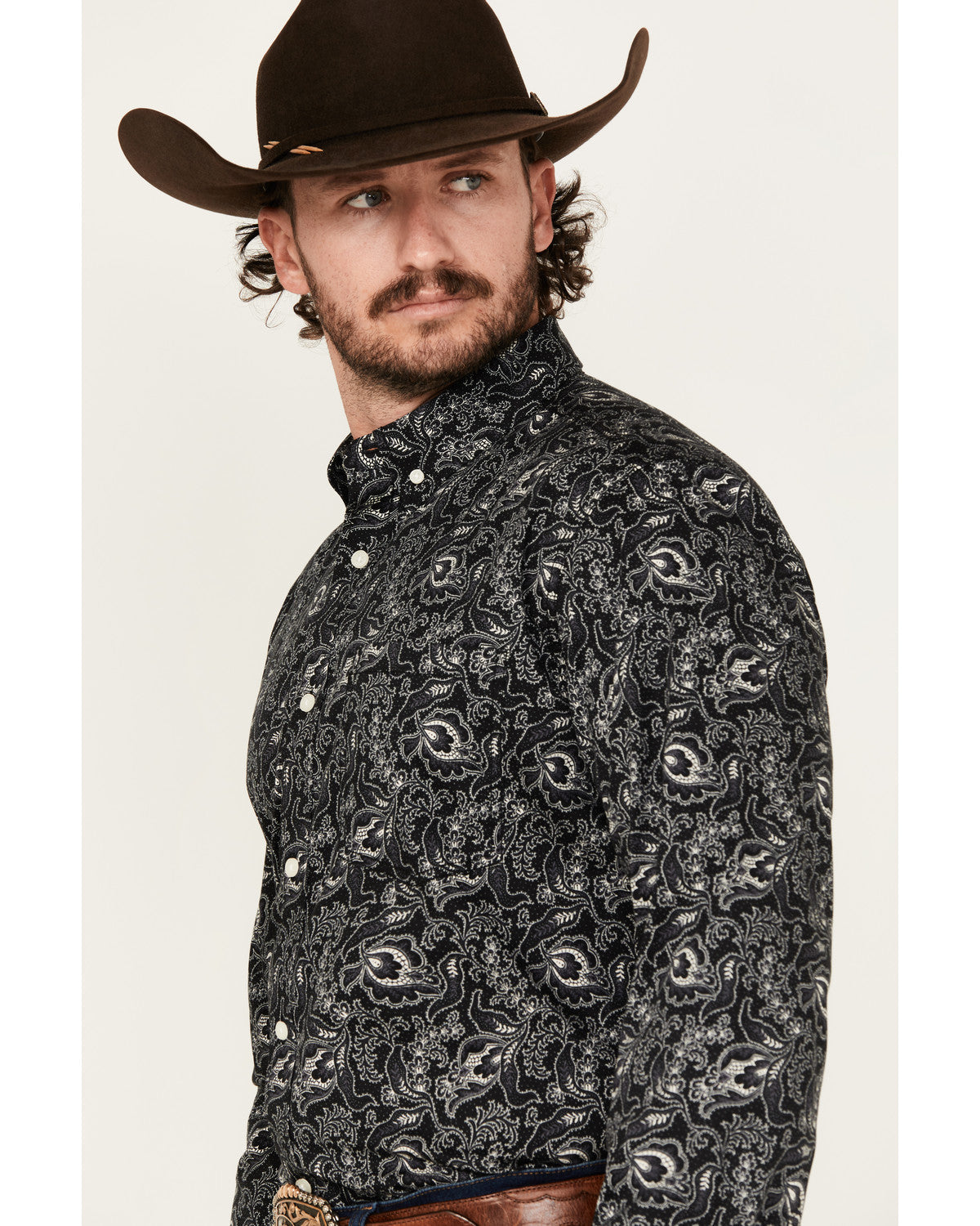 Cody James Men's Parker Paisley Print Long Sleeve Button-Down Stretch