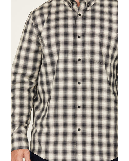 Cody James Men's Palamino Plaid Print Long Sleeve Button-Down Stretch