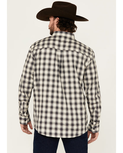 Cody James Men's Palamino Plaid Print Long Sleeve Button-Down Stretch