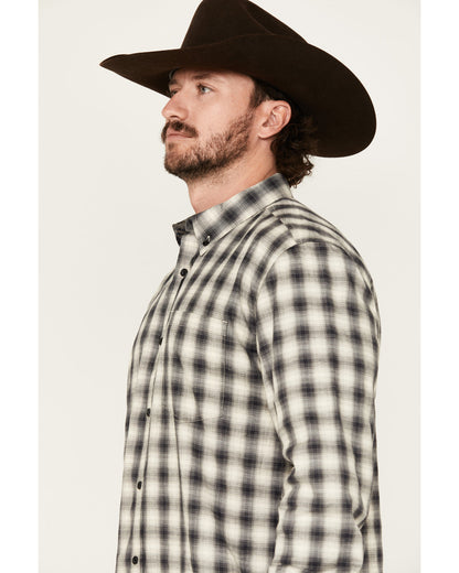 Cody James Men's Palamino Plaid Print Long Sleeve Button-Down Stretch