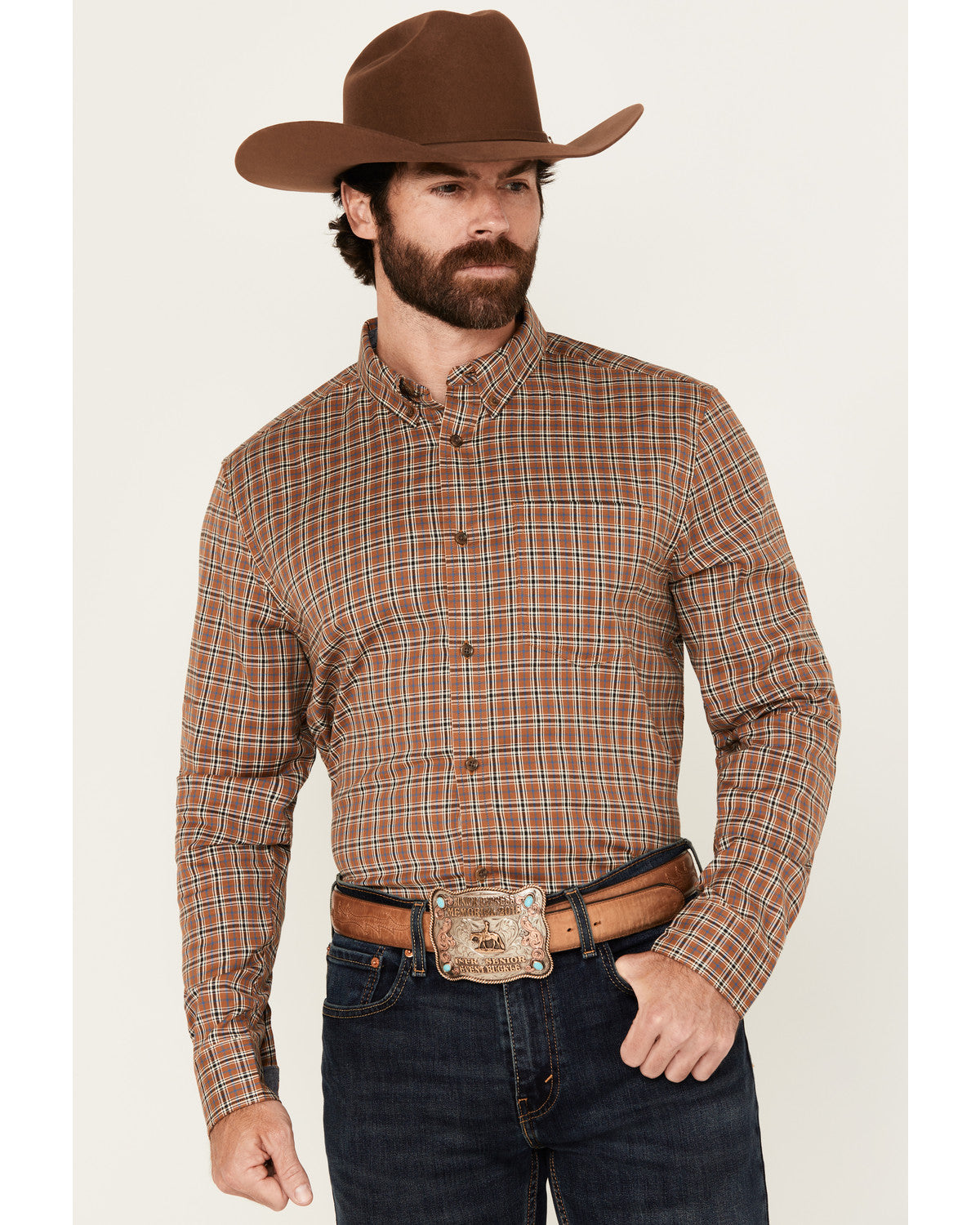 Cody James Men's Adkins Plaid Print Long Sleeve Button-Down Stretch We