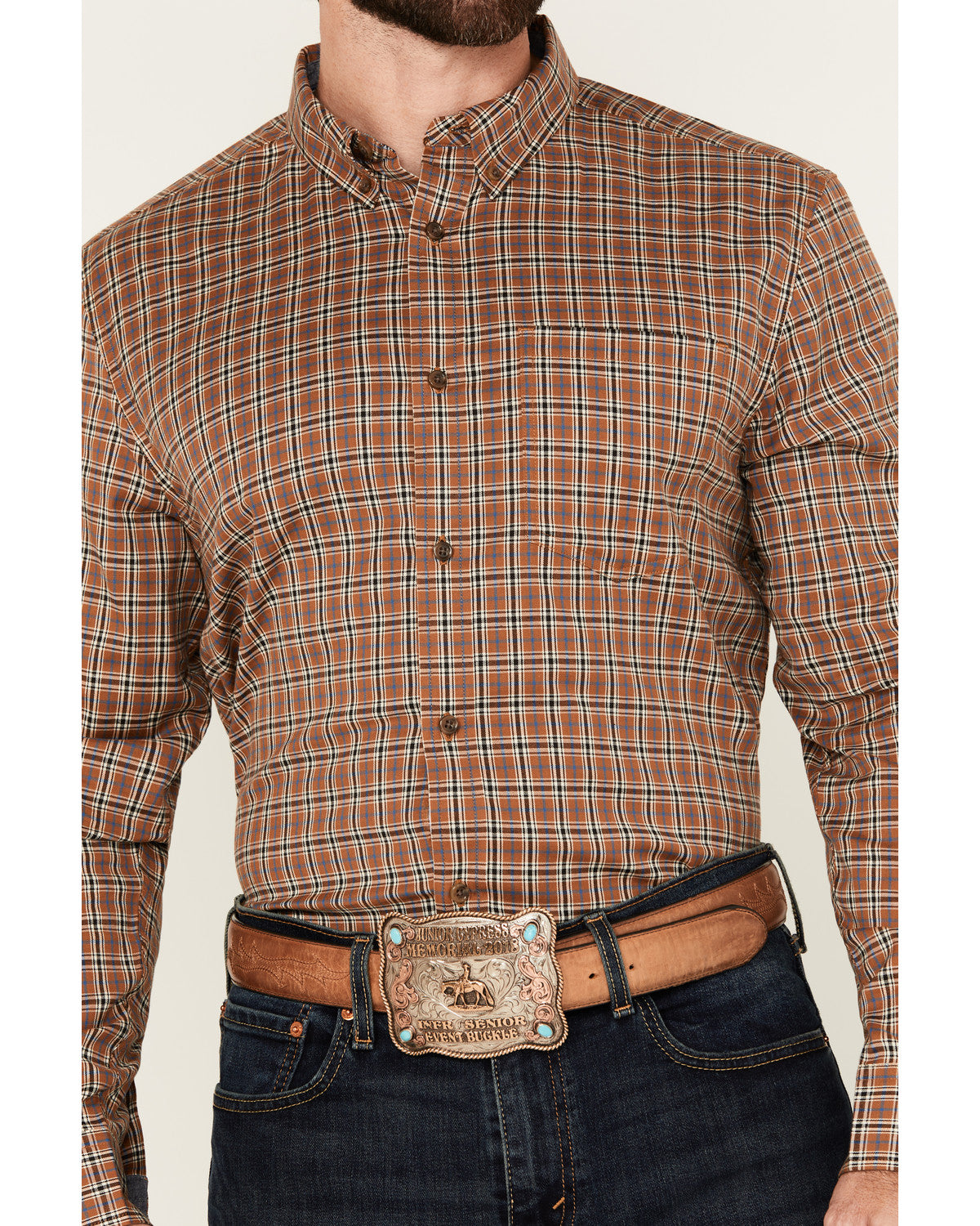 Cody James Men's Adkins Plaid Print Long Sleeve Button-Down Stretch We