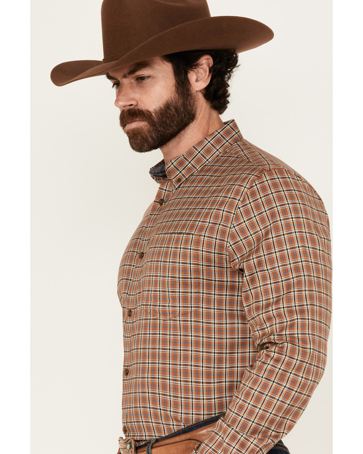 Cody James Men's Adkins Plaid Print Long Sleeve Button-Down Stretch We