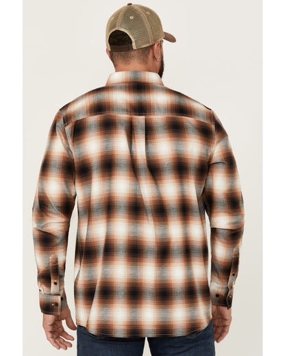 Cody James Men's Hombre Plaid Print Long Sleeve Button-Down Stretch We
