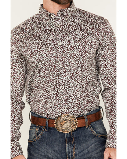 Cody James Men's Country Paisley Print Long Sleeve Button-Down Stretch