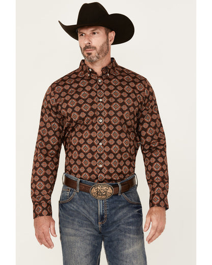 Cody James Men's Bite The Bullet Southwestern Print Long Sleeve Button