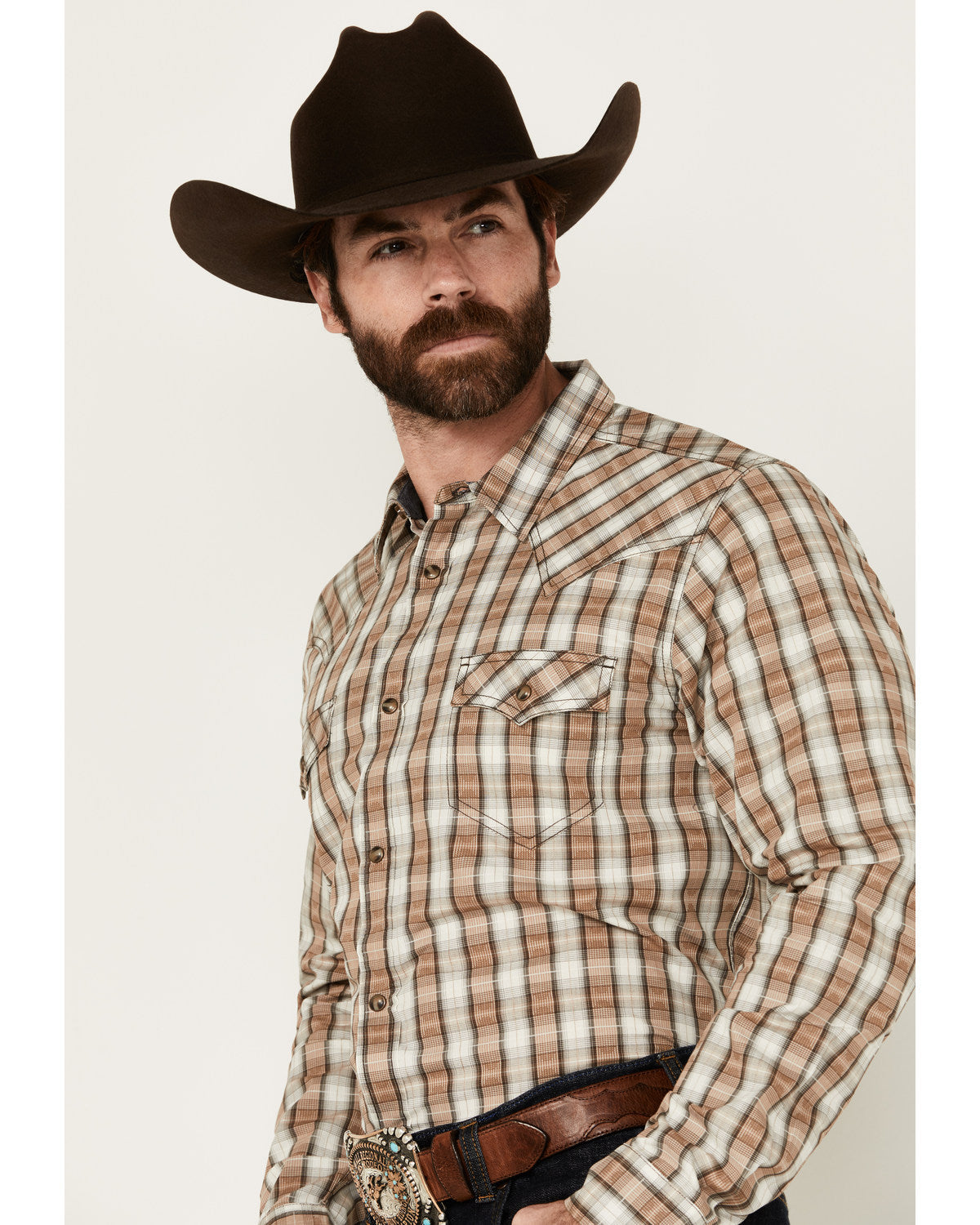 Cody James Men's Last Hurdle Plaid Print Long Sleeve Button-Down Stret