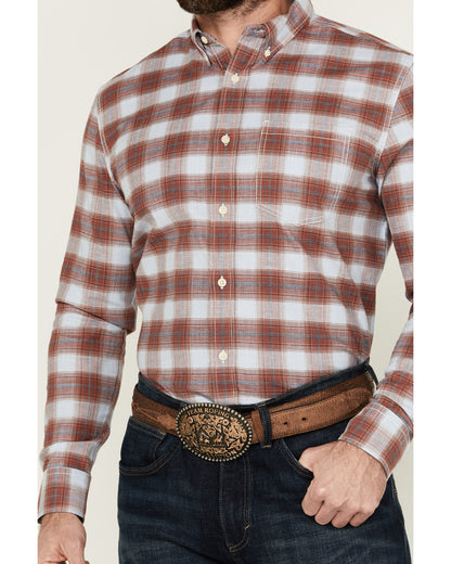 Cody James Men's Rush Plaid Print Long Sleeve Button-Down Stretch West