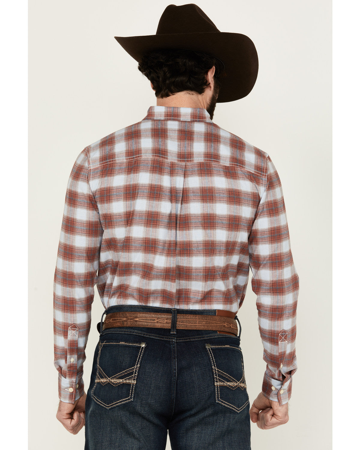 Cody James Men's Rush Plaid Print Long Sleeve Button-Down Stretch West