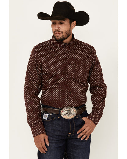 Cody James Men's Big Deal Geo Print Long Sleeve Button-Down Stretch We