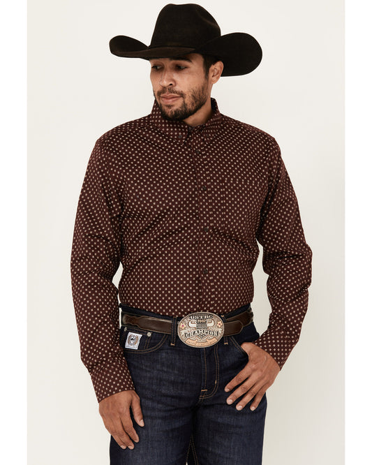 Cody James Men's Big Deal Geo Print Long Sleeve Button-Down Stretch We