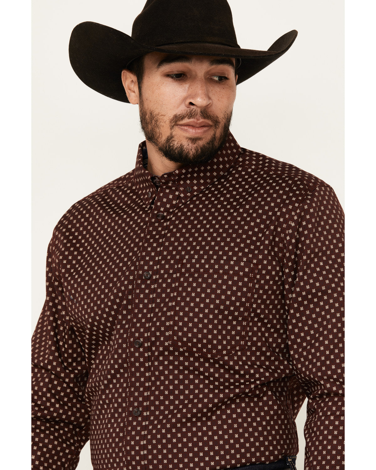 Cody James Men's Big Deal Geo Print Long Sleeve Button-Down Stretch We