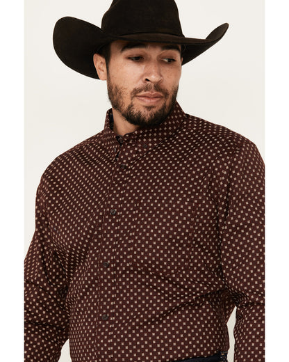 Cody James Men's Big Deal Geo Print Long Sleeve Button-Down Stretch We