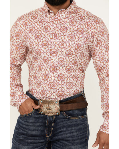 Cody James Men's Lucky One Medallion Print Long Sleeve Button-Down Str