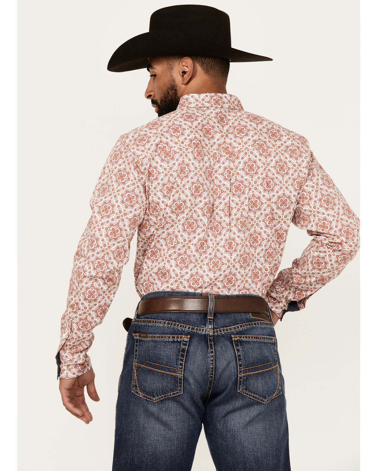 Cody James Men's Lucky One Medallion Print Long Sleeve Button-Down Str